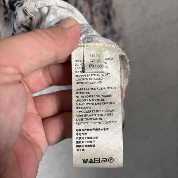 Anthropologie Women’s Mathilda Balloon Sleeve Mixed Print Blouse XL Sheer Boho - Picture 10 of 15